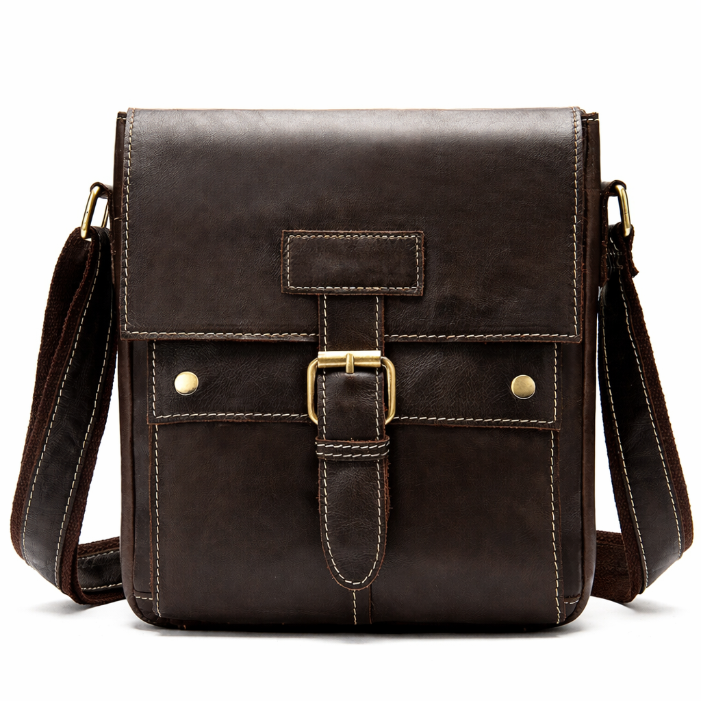 Men's Genuine Leather Casual Crossbody Shoulder Bag