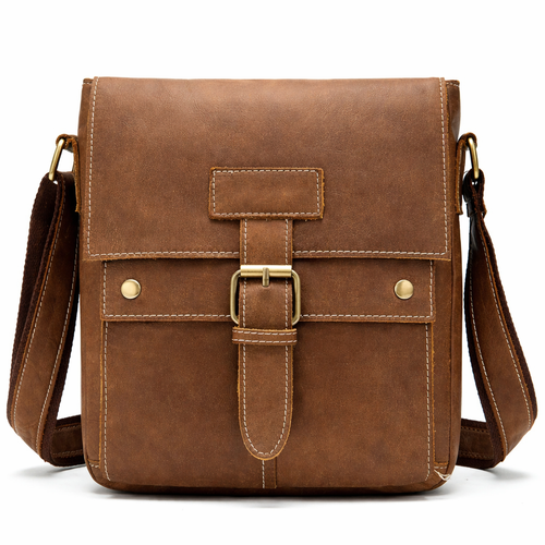 Men's Genuine Leather Casual Crossbody Shoulder Bag